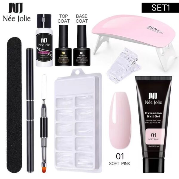 Nail Gel Set 6W LED Lamp Full Manicure Set Quick Extension Nail Kit Gel Building Polygels Set For Nails Tool Kit Nail Art Kit - Image 15