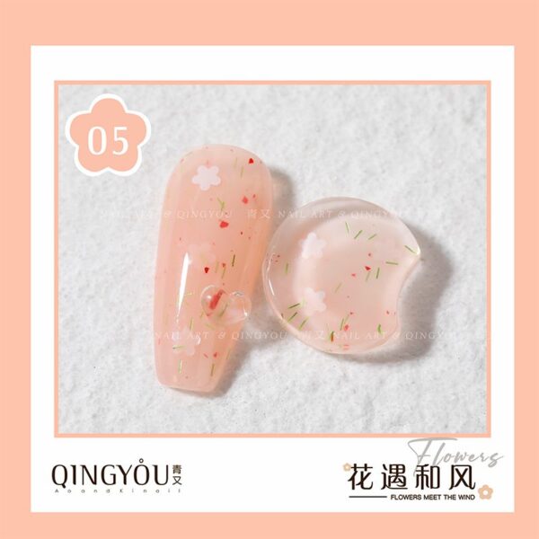 Nail Polish Flowers Petal Translucent Soft Semi Permanent Varnish Hybird UV Acry Japanese Wind Nail Art Soak Off Gel - Image 4