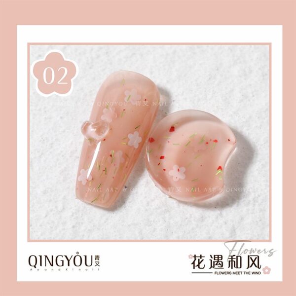 Nail Polish Flowers Petal Translucent Soft Semi Permanent Varnish Hybird UV Acry Japanese Wind Nail Art Soak Off Gel - Image 3