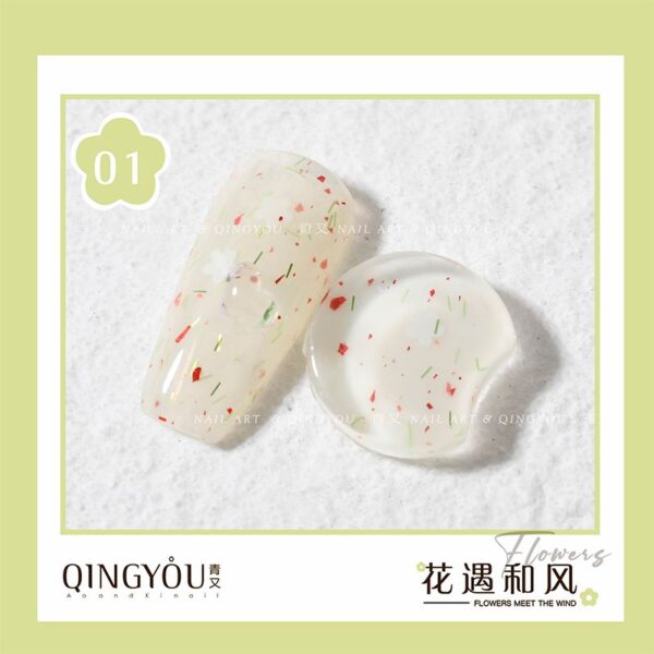 Nail Polish Flowers Petal Translucent Soft Semi Permanent Varnish Hybird UV Acry Japanese Wind Nail Art Soak Off Gel - Image 7